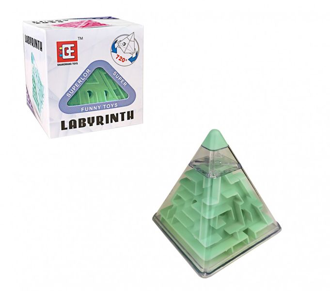 Головоломка Пирамидка лабиринт F-3 пластиковая (Зелёный) фото