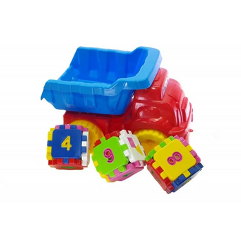 Детский игровой песочный набор 013585 с развивающим кубиком (Красный с голубым) фото
