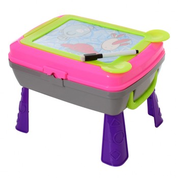 Детский столик-мольберт для рисования YM771-2 с аксессуарами (Розовый) фото
