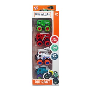 Набір іграшкових машинок JM52243, 4 машинки в наборі, коробка 9,8*5,5*32,5см. (Червоно-зелений) фото