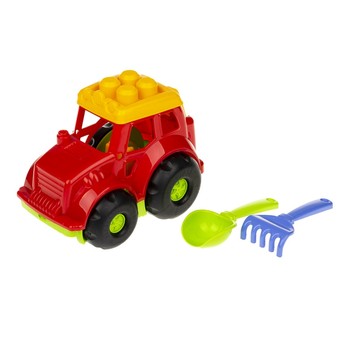 Песочный набор Трактор "Кузнечик" №1 Colorplast 0206 (Красный) фото