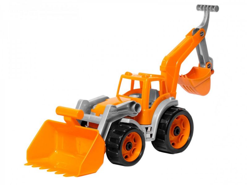Детский игрушечный трактор 3671TXK с двумя ковшами (Оранжевый) фото