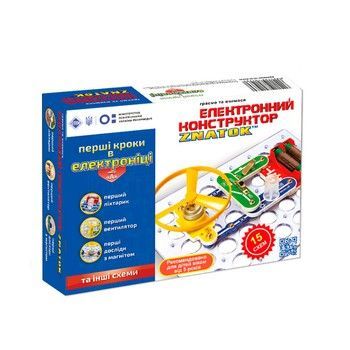 Конструктор Знаток "Перші кроки в електроніці" ZNATOK REW-K060, 15 схем, набір А фото