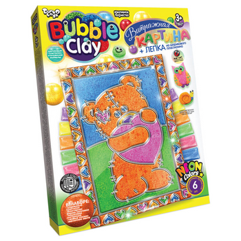 Набор для творчества Витражная картина Bubble Clay BBC-02 (Медвеженок) фото