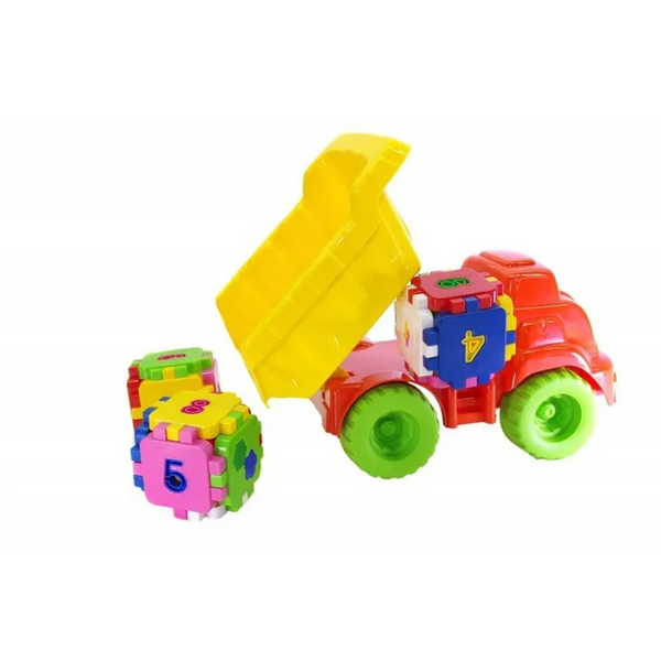 Дитячий ігровий пісочний набір 013585 з розвиваючим кубиком (Помаранчевий з жовтим) фото