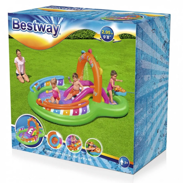 Дитячий ігровий надувний центр з гіркою Плескай та співай Bestway 53117 фото
