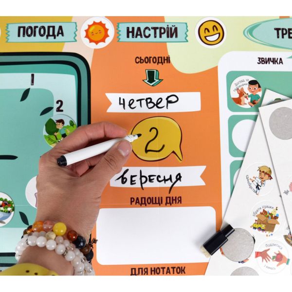 Игра с многоразовыми наклейками "Мой планер" Умняшка KP-010 фото