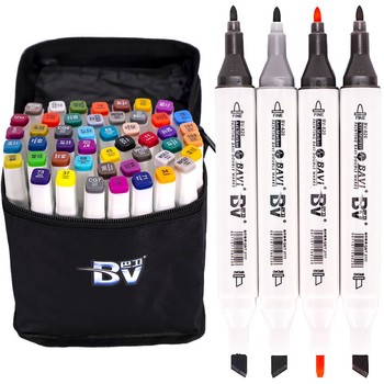 Ескізні маркери встановлені 48 кольорів BV800-48 у сумці фото