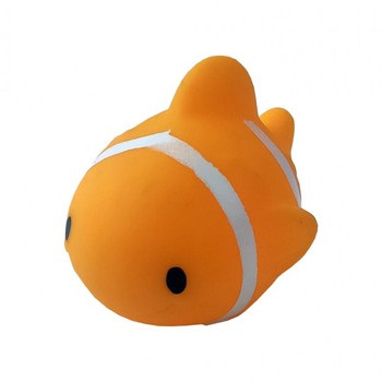 Игрушка для купания "Пищалка" 77-5 Животные (Оранжевая Рыбка) фото
