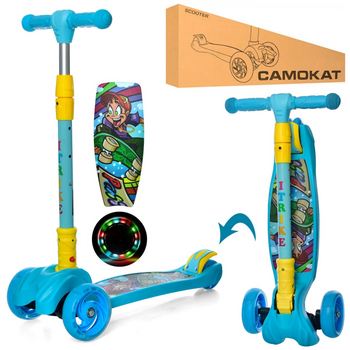Самокат дитячий MAXI iTrike JR3-060-11-BL складний фото
