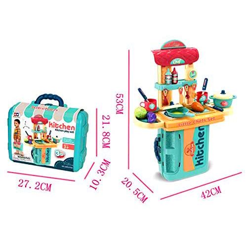 Детская игрушечная кухня в чемодане с посудой и продуктами 008-976A фото
