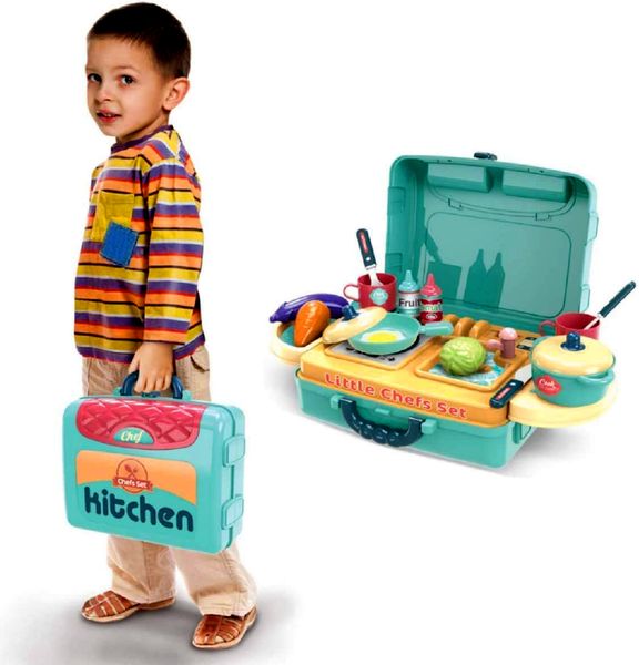 Дитяча іграшкова кухня у валізі з посудом та продуктами 008-976A фото