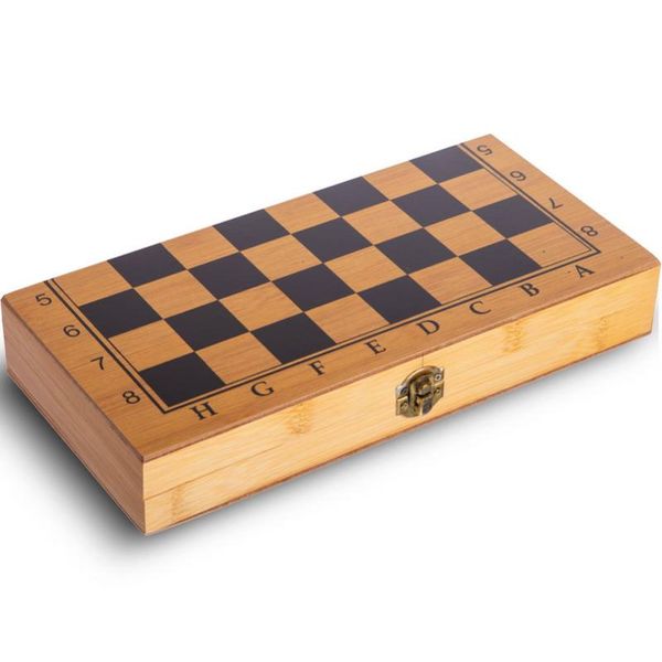 Деревянные шахматы, шашки, нарды 3 в 1 30*30 см B3116 фото