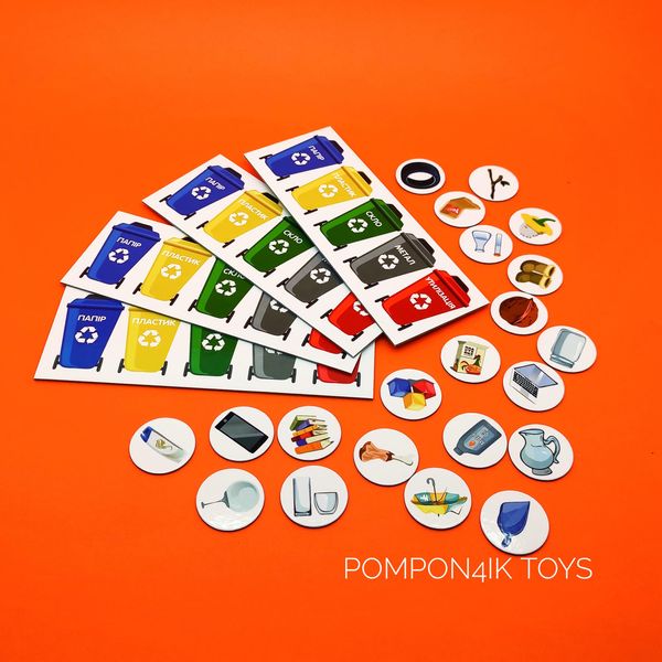 Детская настольная обучающая игра Сортировка мусора Экологика Умняшка фото