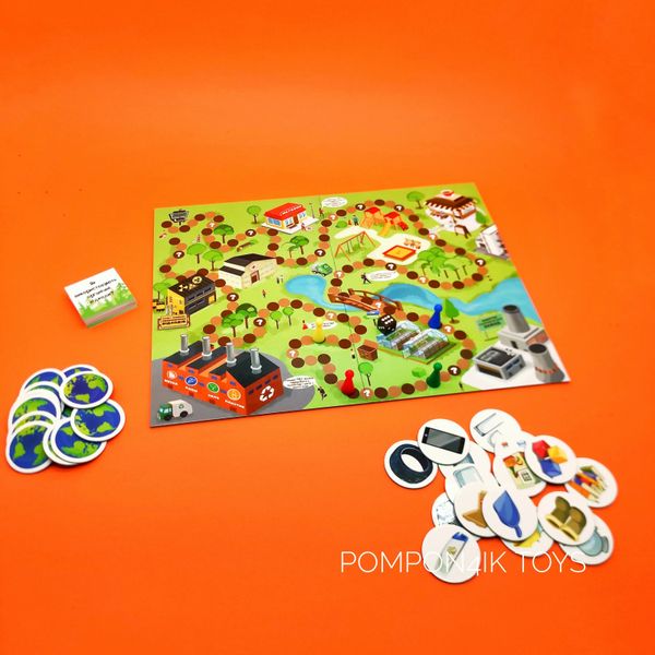 Дитяча настільна навчальна гра сортировка сміття Екологіка, Умняшка фото