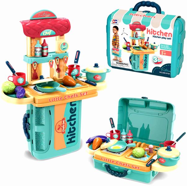 Дитяча іграшкова кухня у валізі з посудом та продуктами 008-976A фото