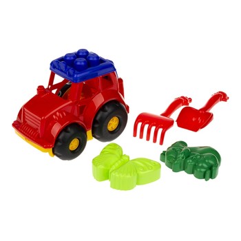 Песочный набор Трактор "Кузнечик" №2 Colorplast 0213 (Красный) фото