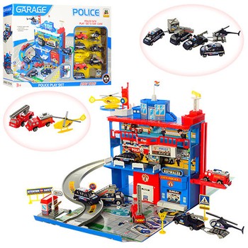 Игровой набор гараж Полицейский участок 566-14 с вертолетом фото