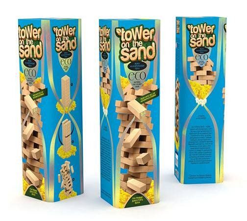 Розважальна настільна гра дженга Вежа на піску (Tower on the sand) укр, Danko Toys фото